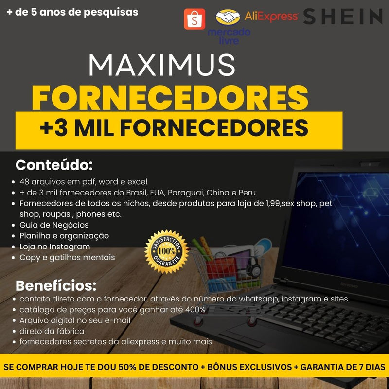 Maximus Fornecedores (o maior e mais completo pack de fornecedores)